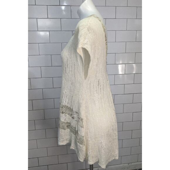 Free People Cream Gauzy Tunic Length Top sz XS - Picture 5 of 8